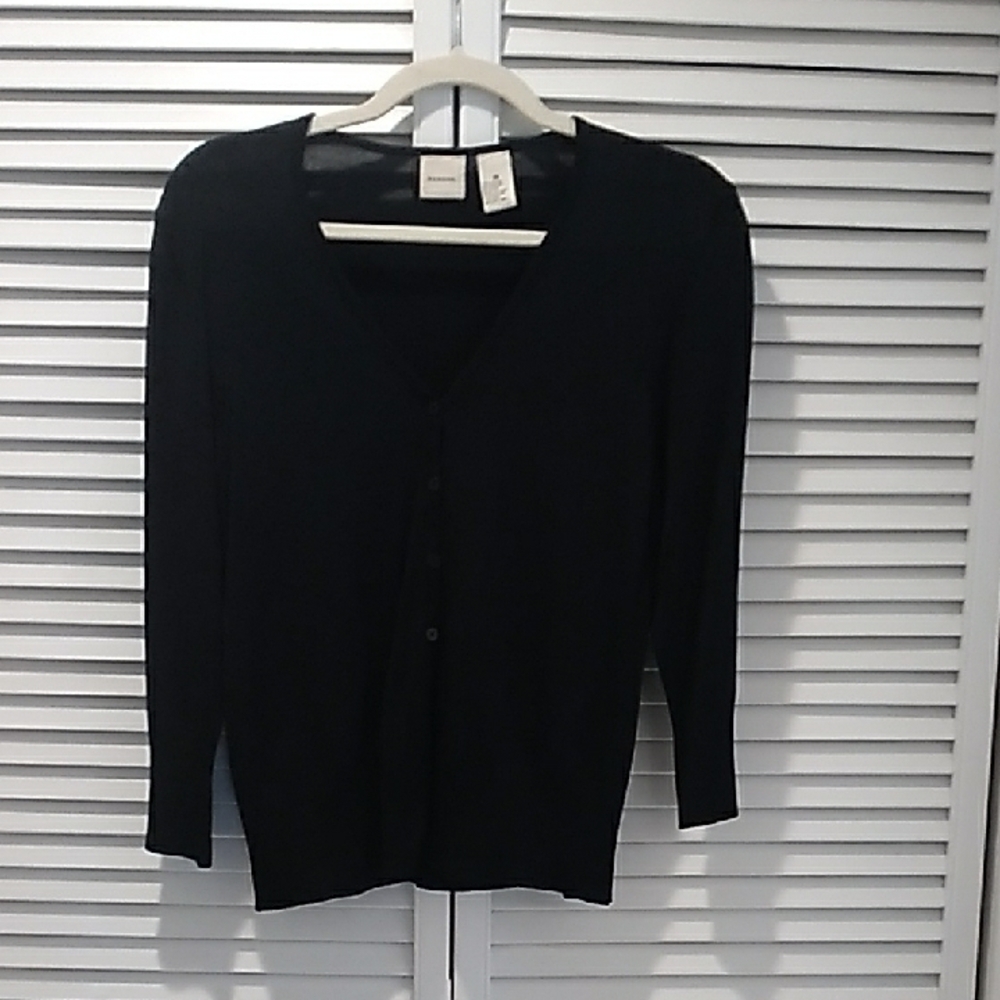 Merona Black Cardigan Sweater Classic Style